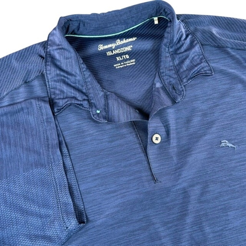 Tommy Bahama Men's Palm Coast Pro IslandZone Blue Polo Shirt Heather Blue XL